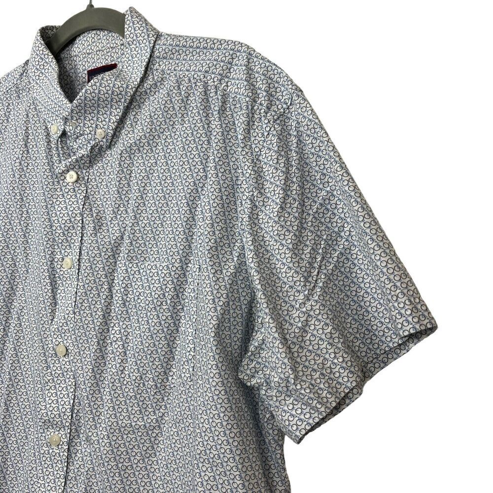 Untuckit Shirt Mens Extra Large Blue Giro Bicycle Print Short Sleeve Button Up - Picture 5 of 7